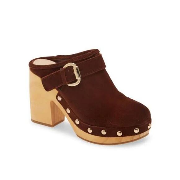 Steve Madden Hilde Platform Suede Clog 9 Brown NEW - Picture 1 of 9